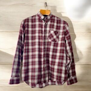 Rue Saint Patrick shirt, size L, plaid, flannel, excellent condition, like new
